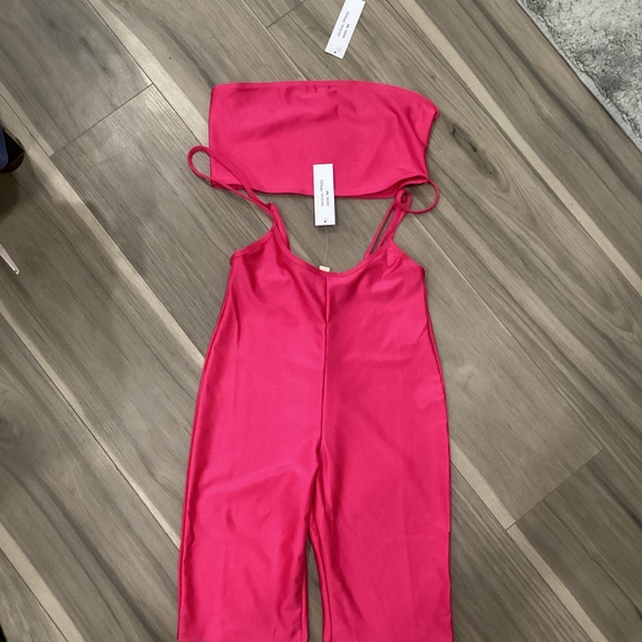 NWT SJL APPAREL pink overall shorts with tube tops - Picture 5 of 12